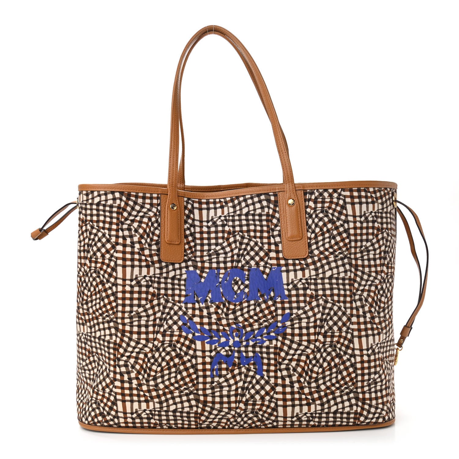 MCM Visetos Large Liz Reversible Shopper Tote Cognac 4 of 16
