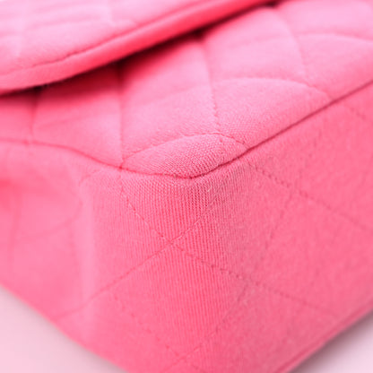 Chanel Jersey Quilted Medium Double Flap Dark Pink 7 of 10