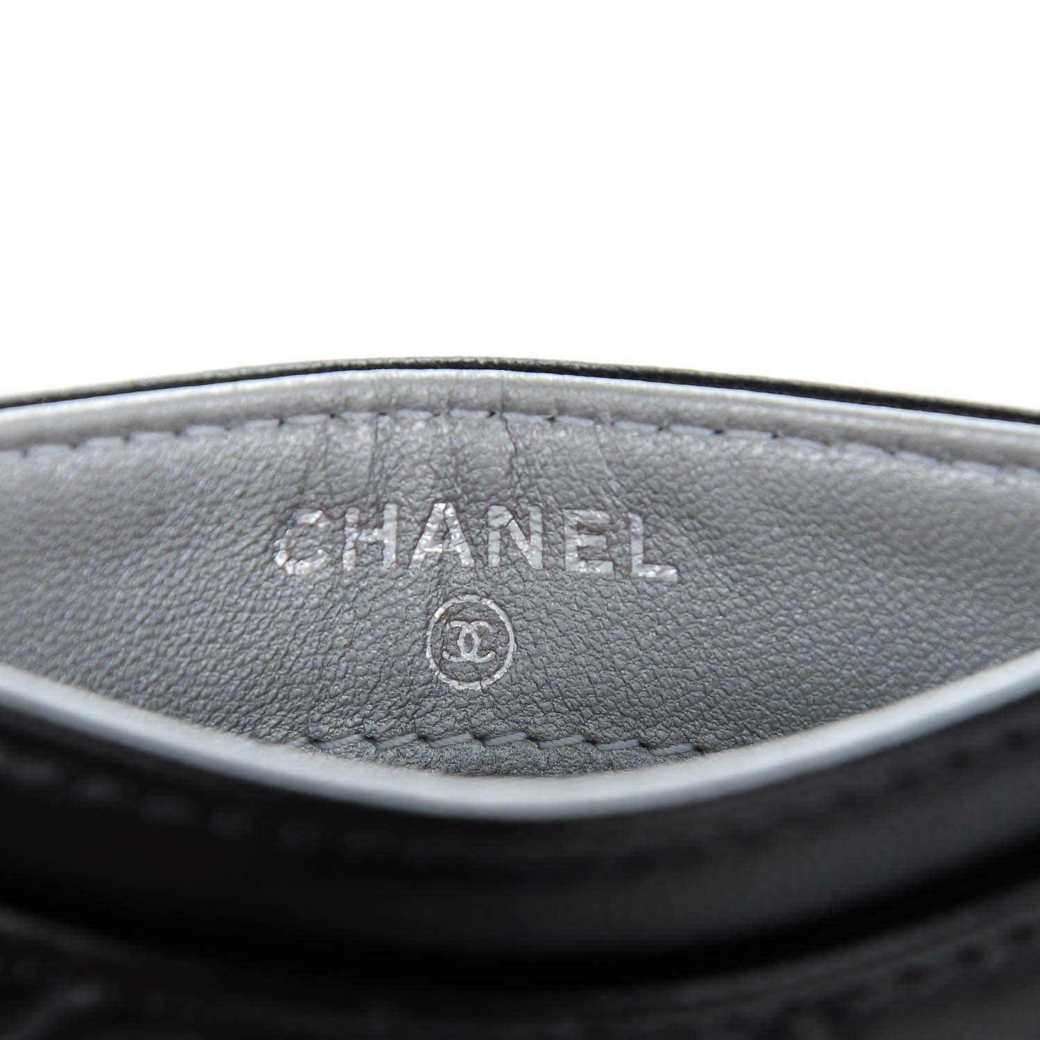 Chanel Lambskin Camellia Embossed Card Holder Black 7 of 8