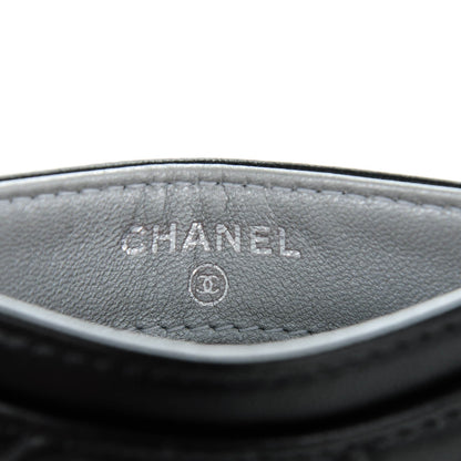 Chanel Lambskin Camellia Embossed Card Holder Black 7 of 8