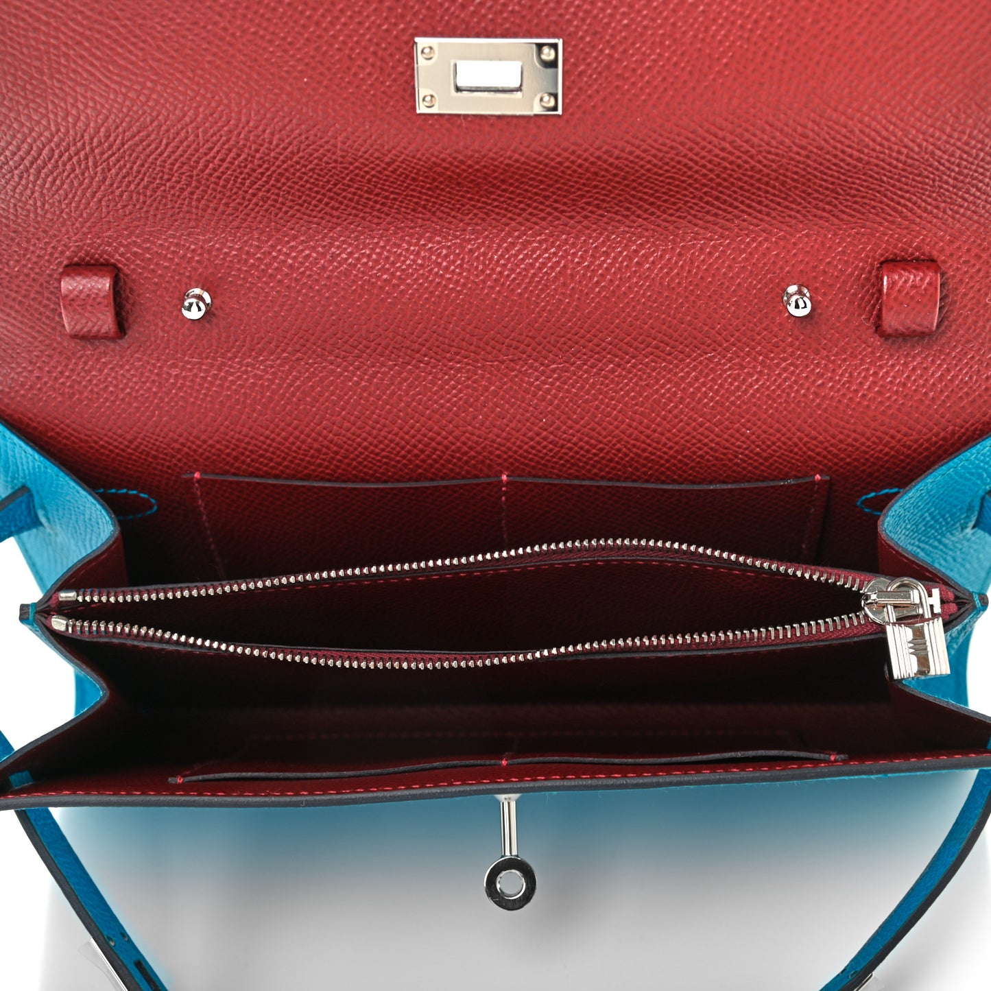 Epsom Verso Kelly Wallet To Go Bleu Frida Rouge H