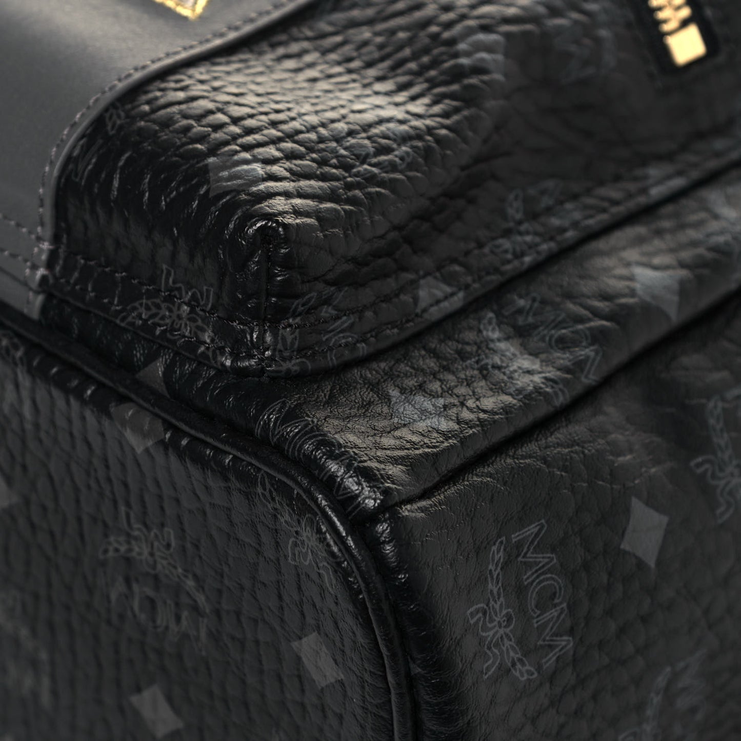 Visetos Studded Small Studded Logo Stripe Backpack Black