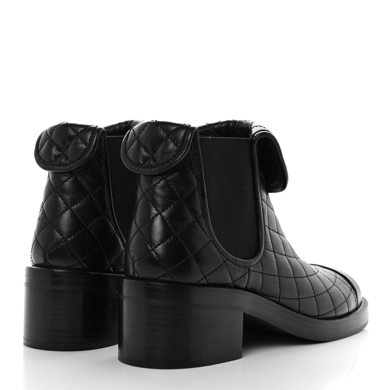 Chanel Lambskin Quilted Cap Toe CC Turnlock Booties 40 Black 4 of 9