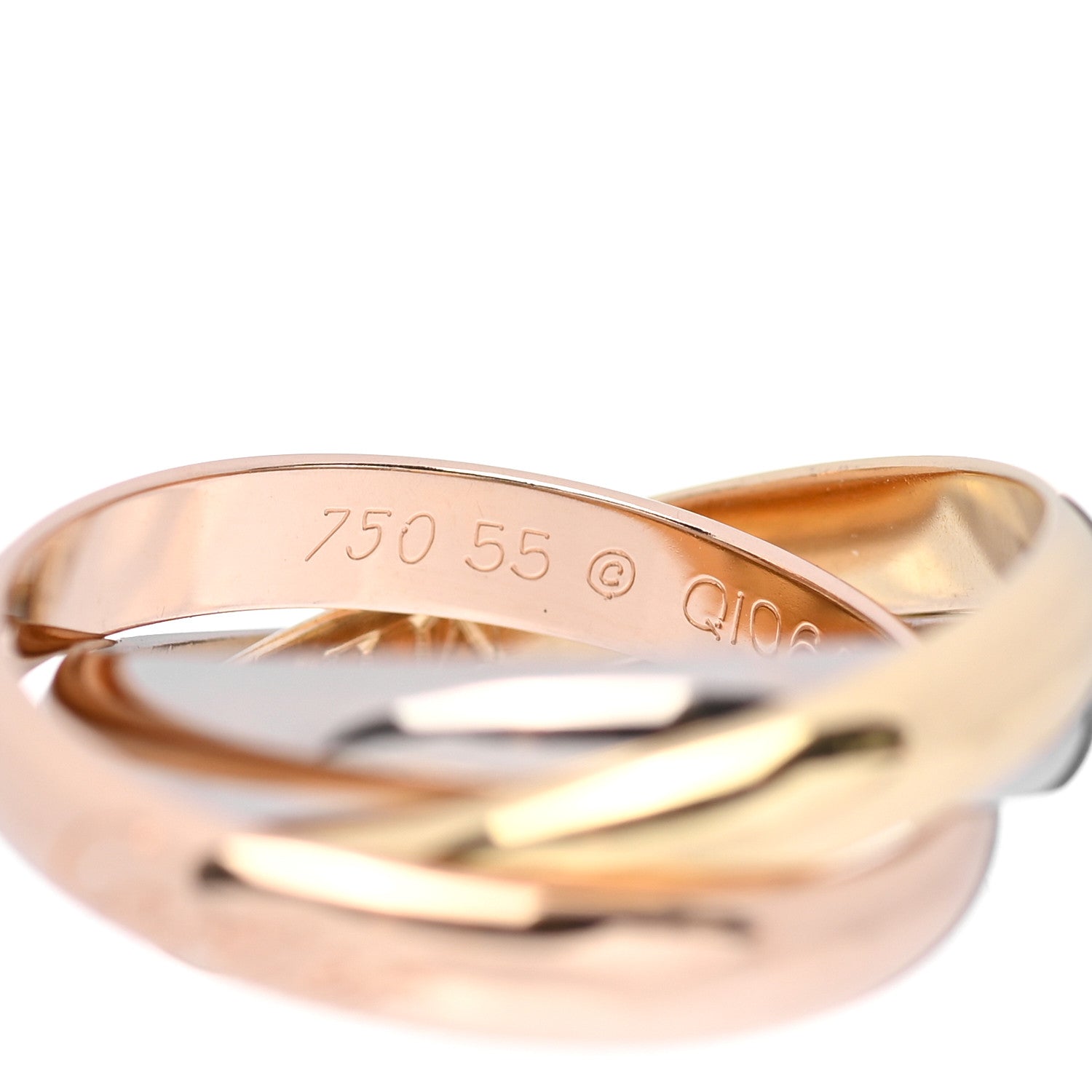 Cartier 18K Pink Yellow White Gold Classic Trinity Ring 54 7 4 of 6