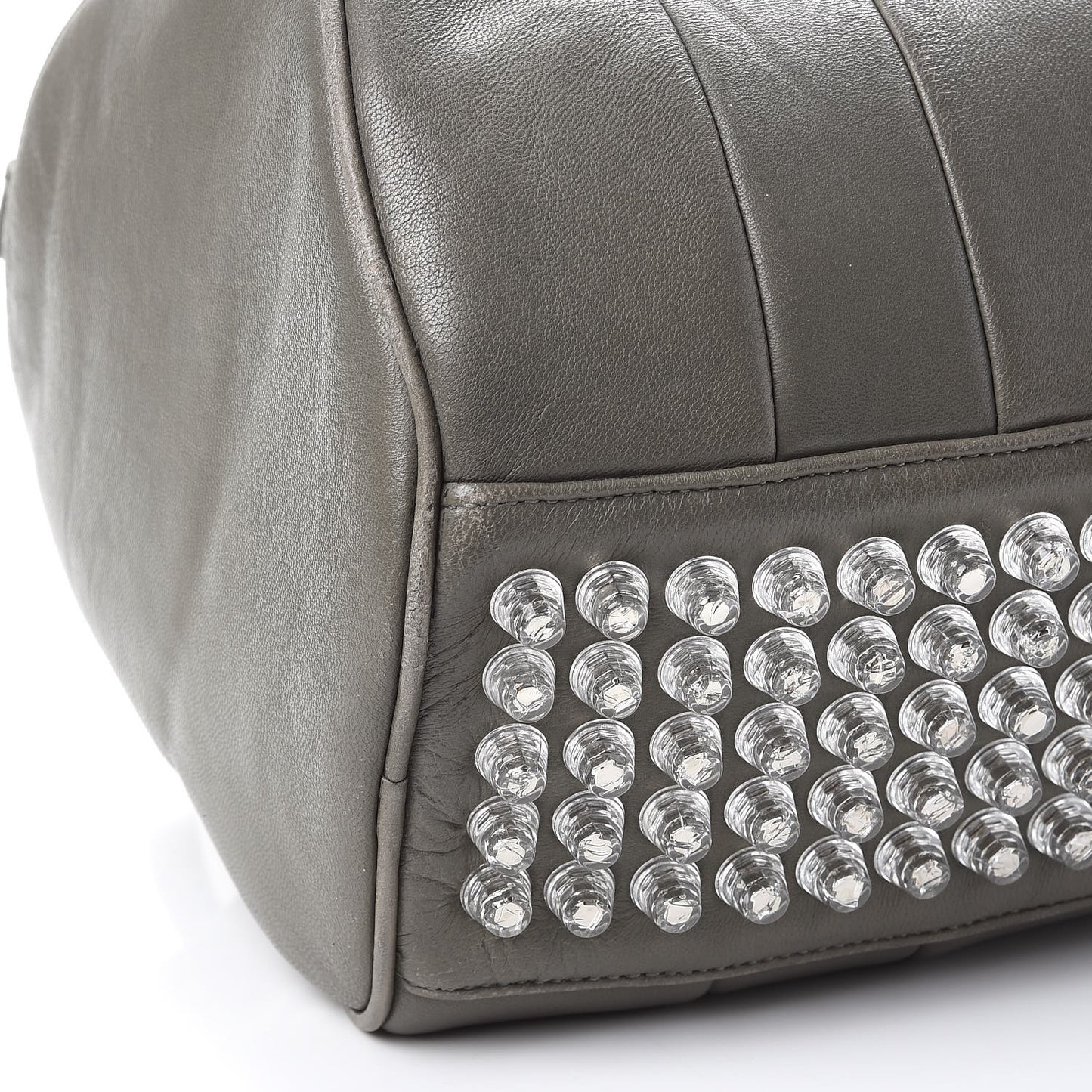 Lambskin Rocco Gray Silver Clear Hardware
