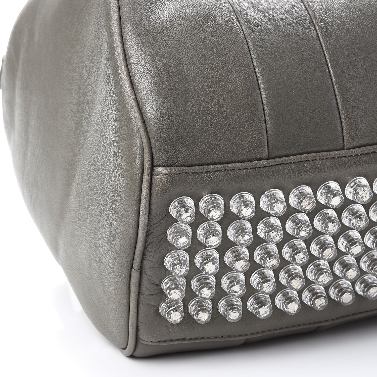 Alexander Wang Lambskin Rocco Gray Silver Clear Hardware 11 of 15