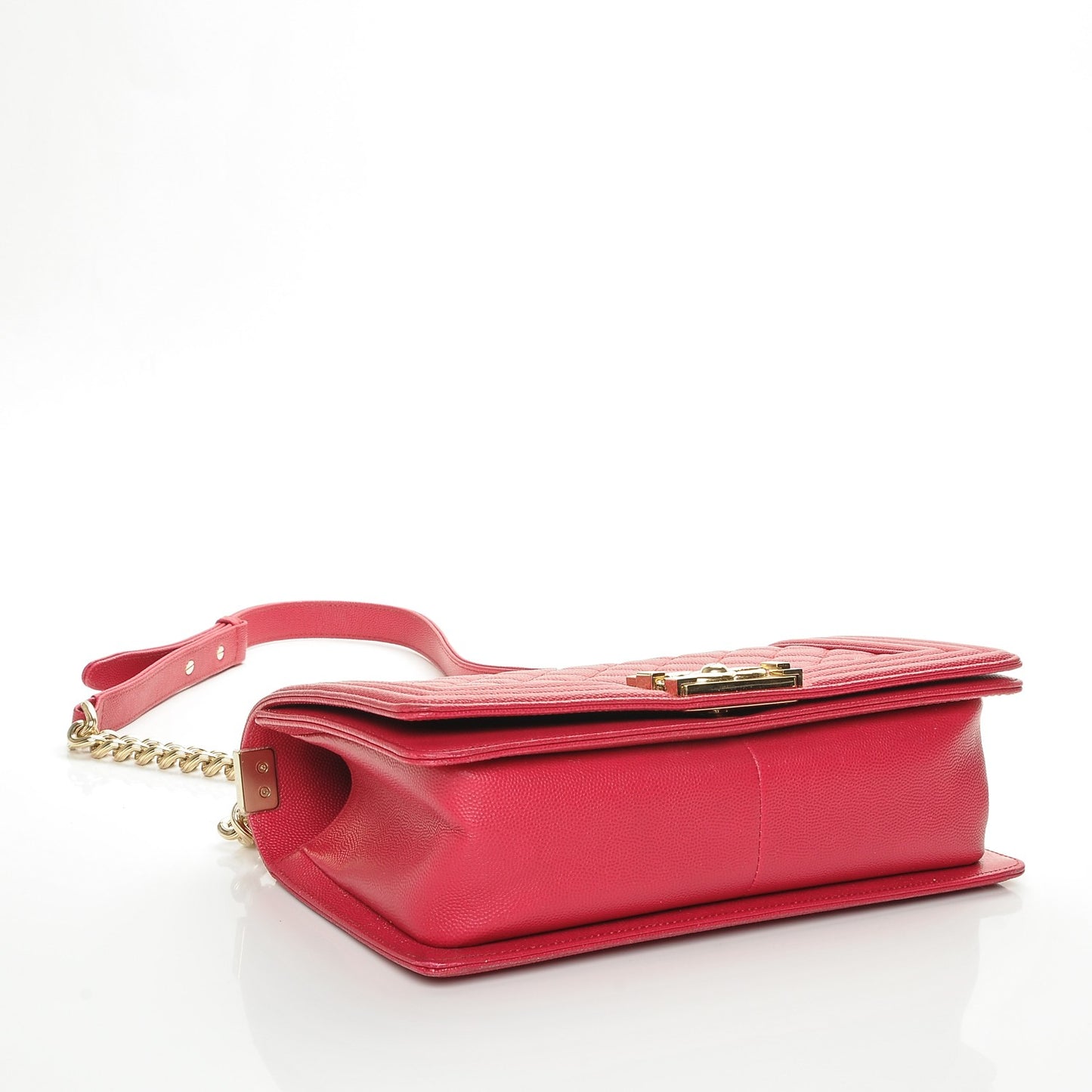 Caviar Quilted Medium Boy Flap Fuchsia