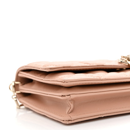 Christian Dior Lambskin Lady Dior Top Handle Clutch Caramel Beige 10 of 12