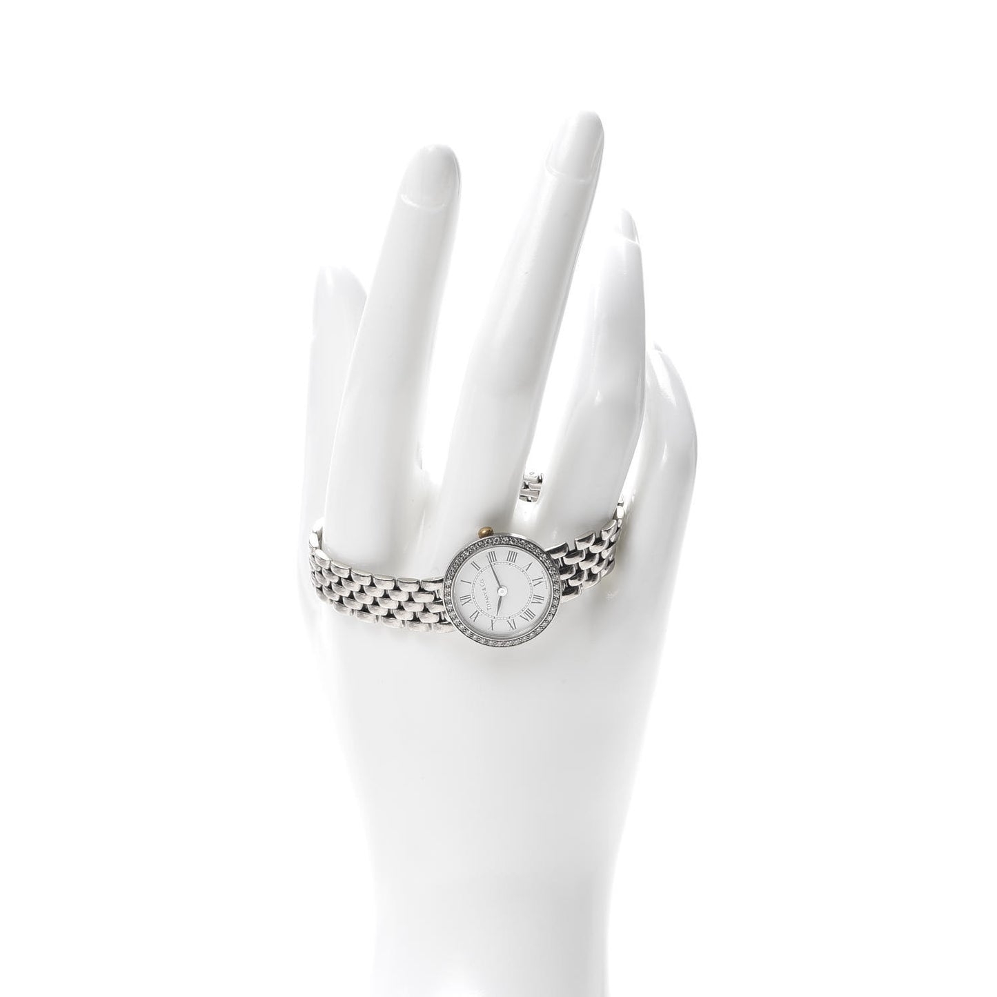 14K White Gold Diamond Bezel 22mm Classic Quartz Watch
