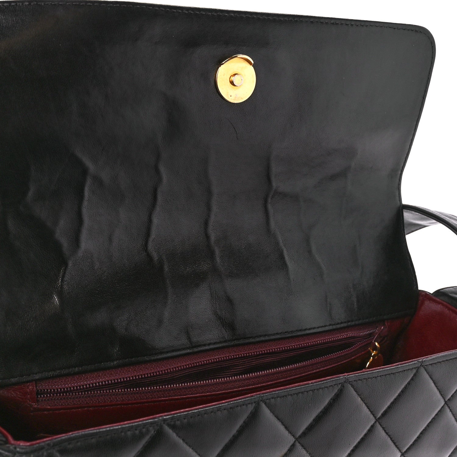 Chanel Lambskin Quilted CC Single Flap Shoulder Bag Black 13 of 14