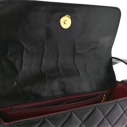 Chanel Lambskin Quilted CC Single Flap Shoulder Bag Black 13 of 14