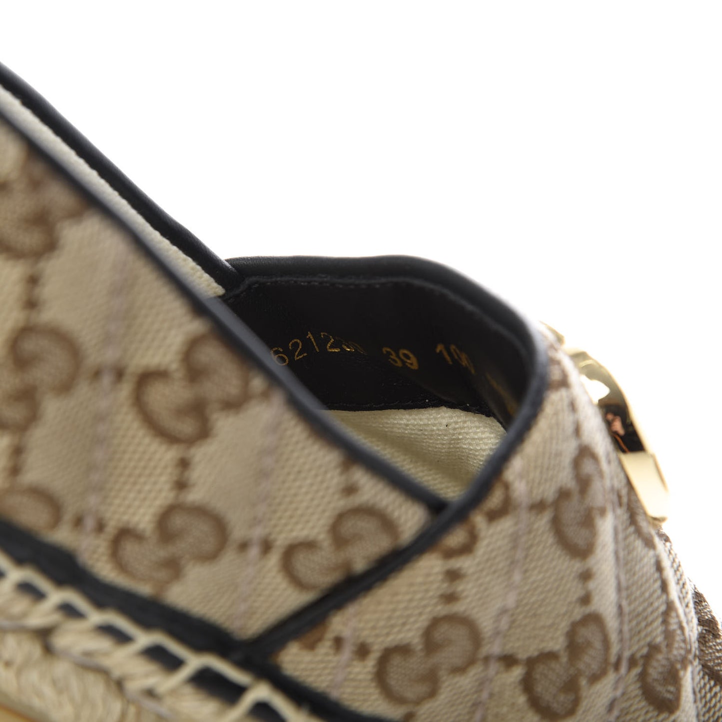 Monogram Matelasse Diagonal GG Marmont Espadrilles 39 Beige Ebony Black