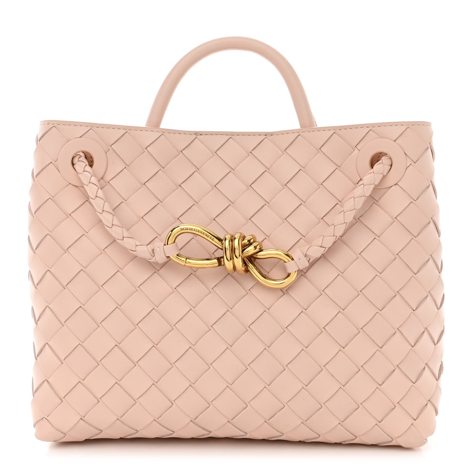 Bottega Veneta Nappa Intrecciato Small Andiamo Shoulder Bag Nude 1 of 9