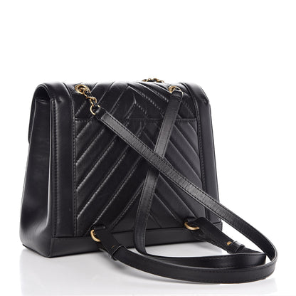 Chanel Aged Calfskin Chevron Quilted Backpack Black 3 of 7