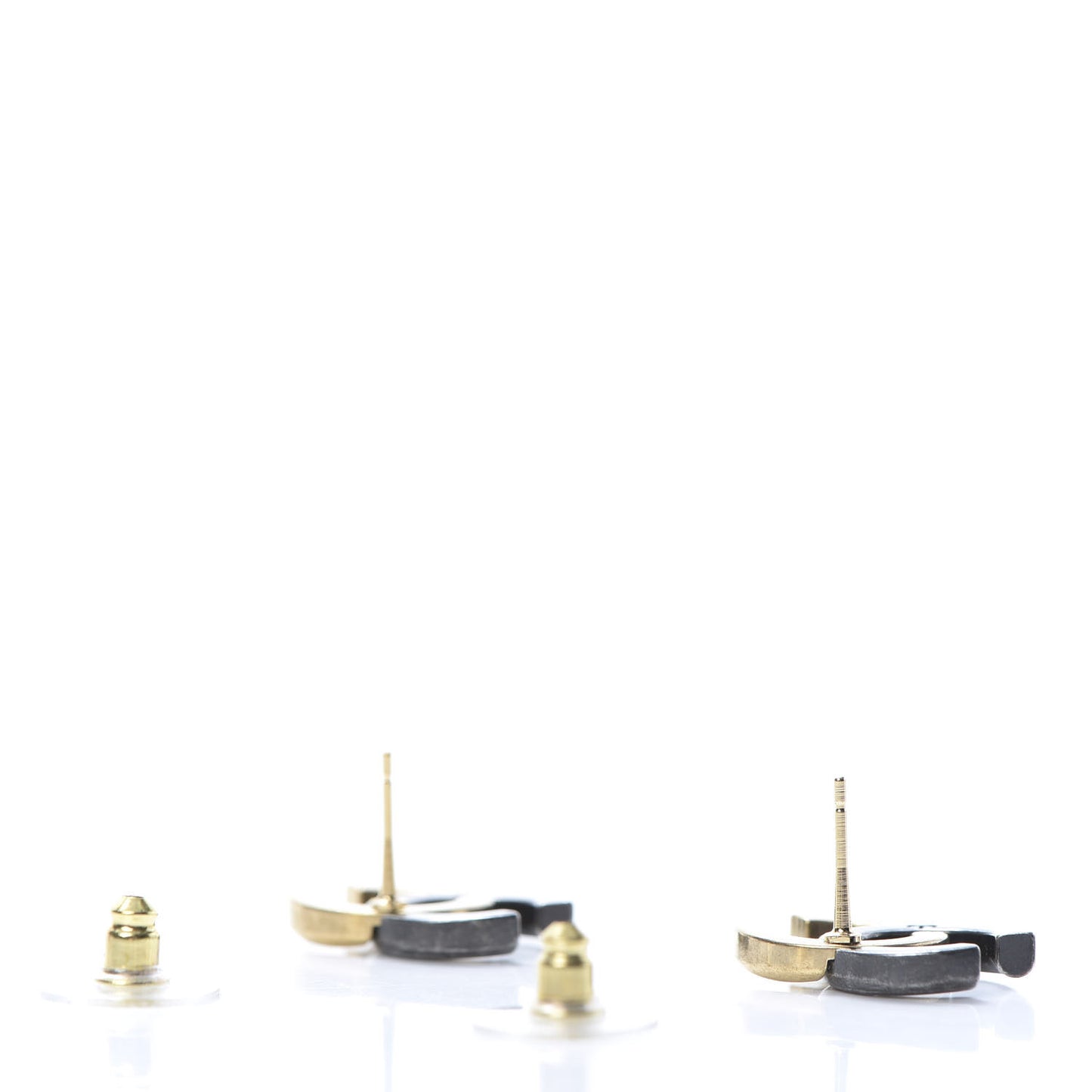Metal CC Earrings Gold Ruthenium