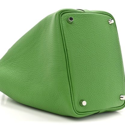 Hermes Taurillon Clemence Picotin Lock 18 PM Vert Yucca 10 of 13