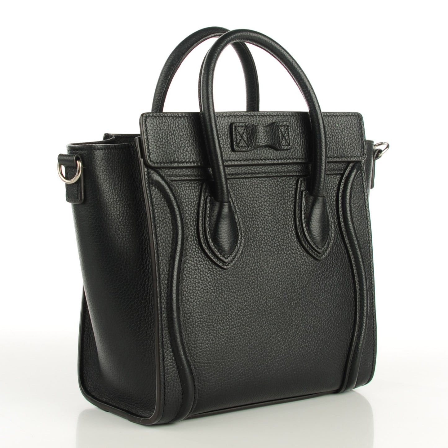 Drummed Calfskin Nano Luggage Black