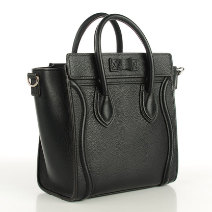 Celine Drummed Calfskin Nano Luggage Black 3 of 8