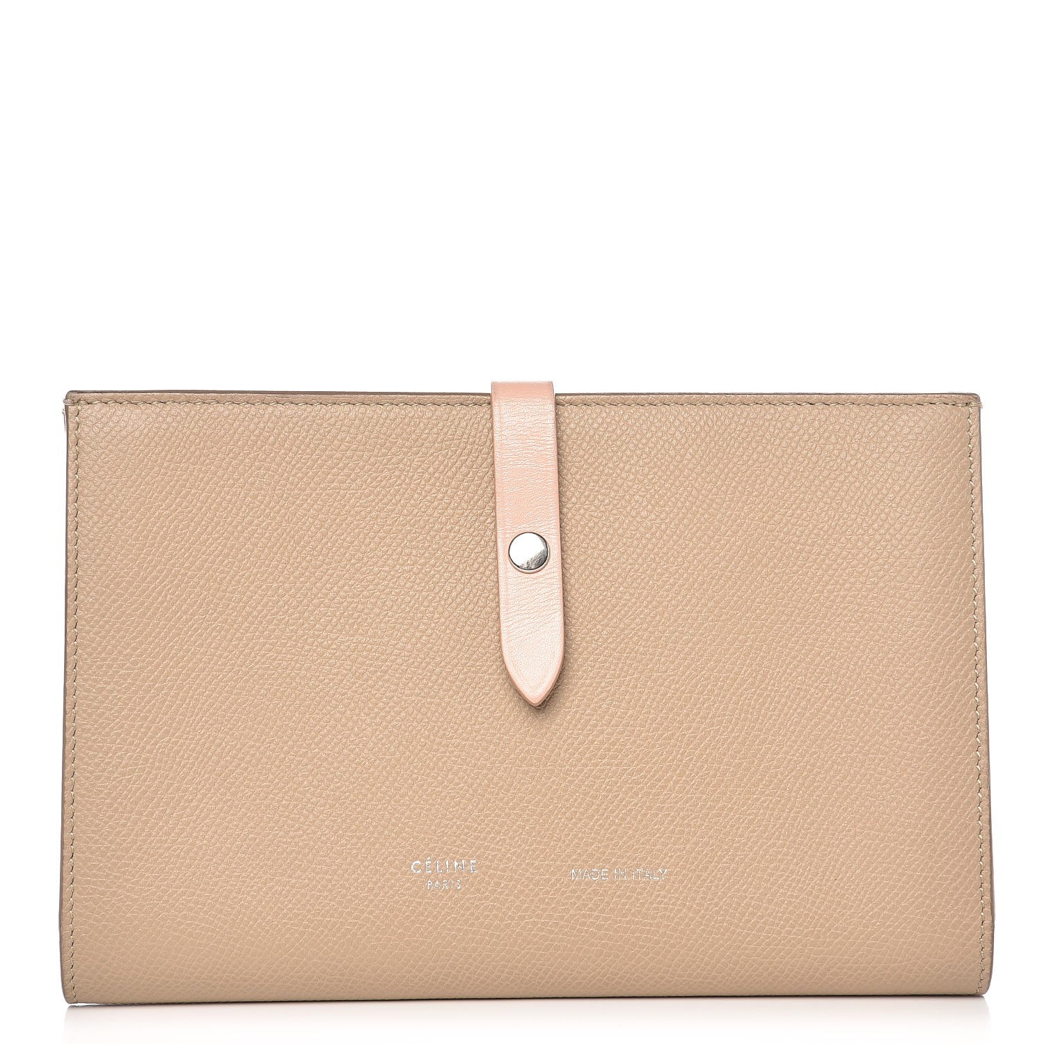 Celine Grained Sleek Calfskin Large Multifunction Strap Wallet Taupe 1 of 7