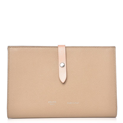 Celine Grained Sleek Calfskin Large Multifunction Strap Wallet Taupe 1 of 7