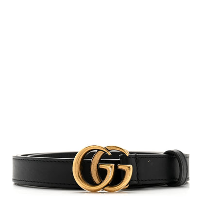 Gucci Calfskin Double G 20mm Belt 85 34 Black 1 of 5