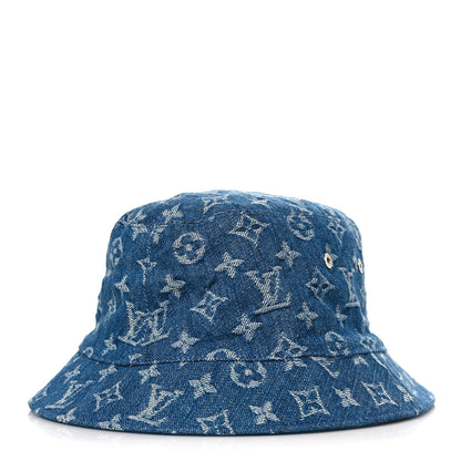 Louis Vuitton Monogram Denim Transformable Bob Bucket Hat 62 Blue 1 of 9