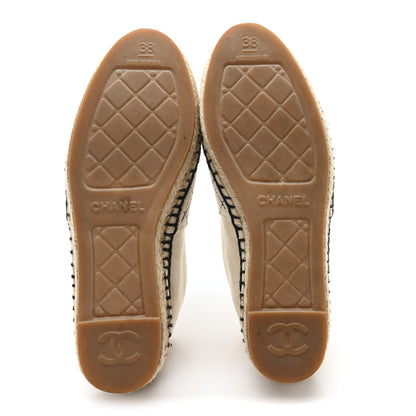 Chanel Fabric Biarritz CC Espadrilles 38 Beige Black 6 of 10