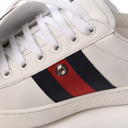 Gucci Calfskin Ayers Web Tiger Embroidered Mens Ace Sneakers7.5 White 5 of 12