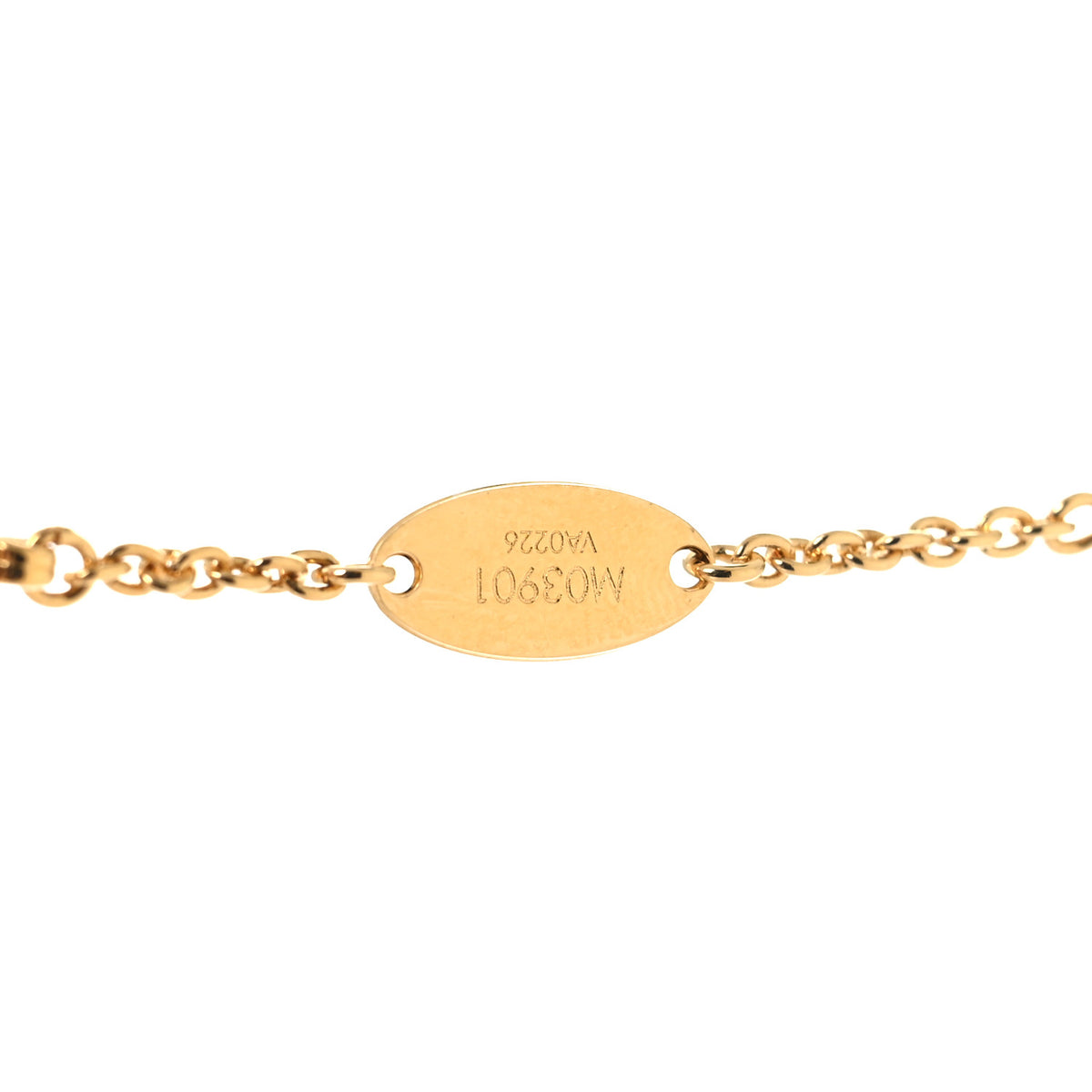 Metal Resin Pearl LV Floragram XS Necklace Gold White