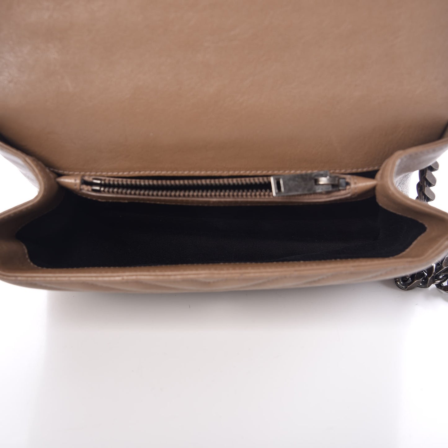 Sheepskin Matelasse Chevron Monogram Medium College Bag Fard