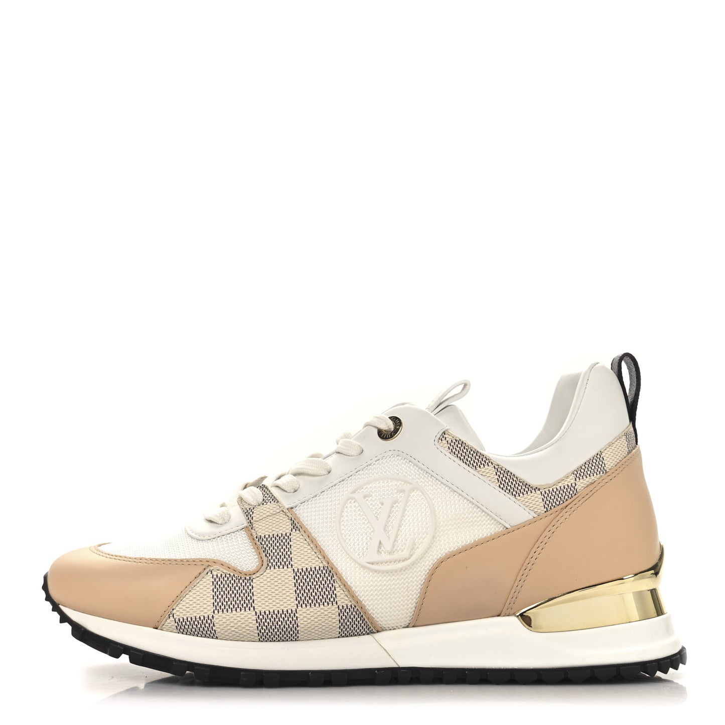 Calfskin Damier Azur Run Away Sneakers 39.5 White