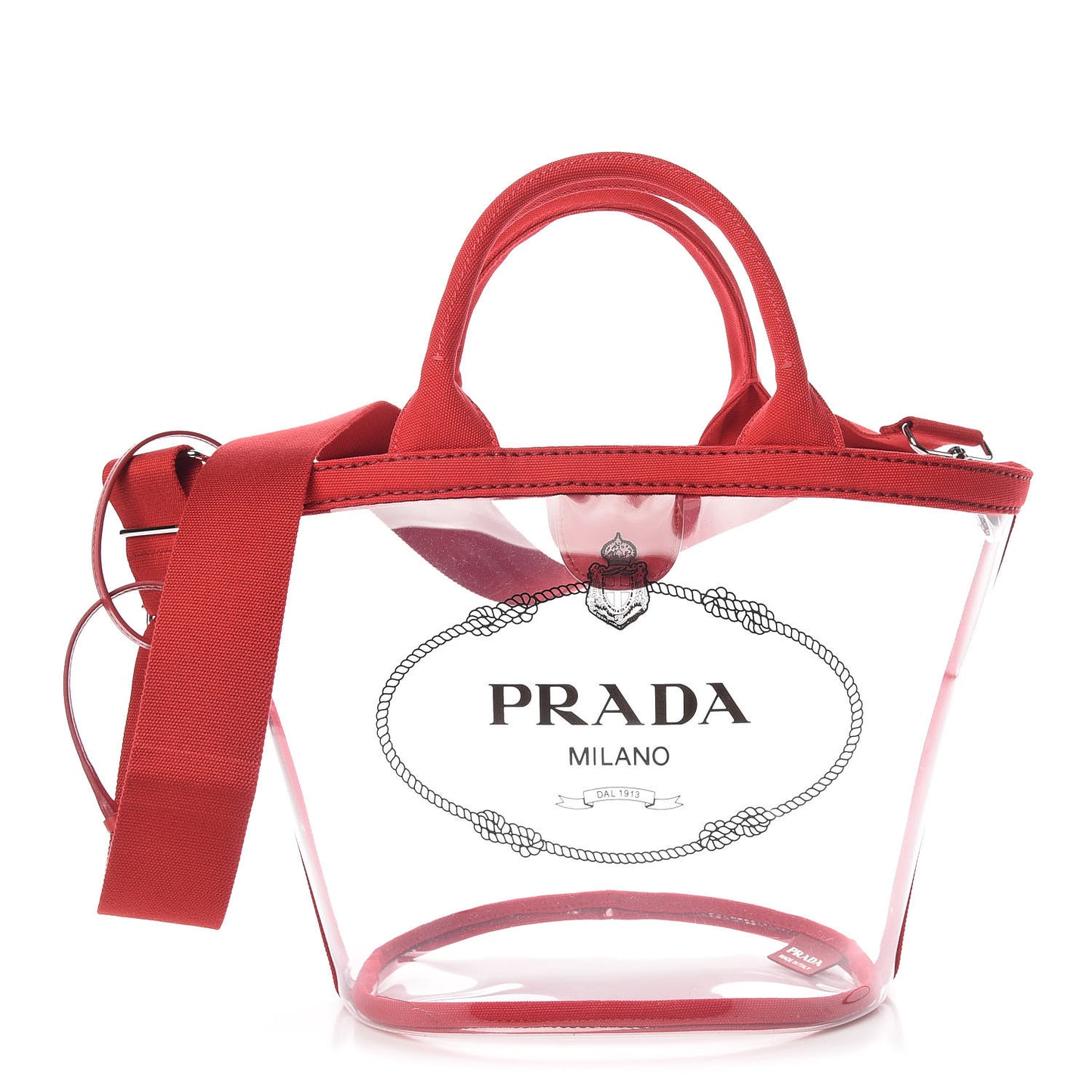 Plexiglass Canapa Small Shopper Tote Rosso