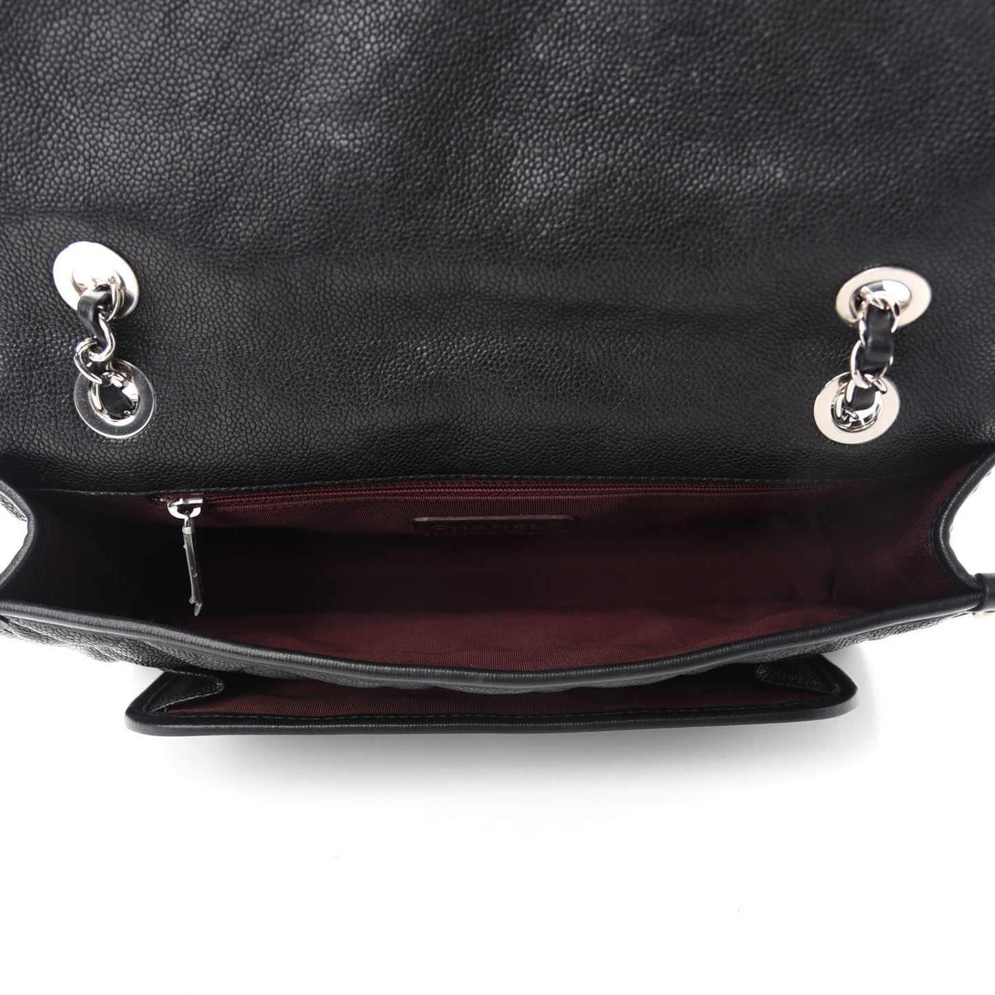 Caviar Quilted Medium French Riviera Flap Black