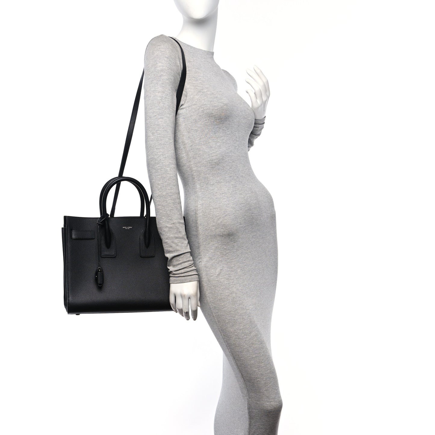 Grained Calfskin Small Sac De Jour Black