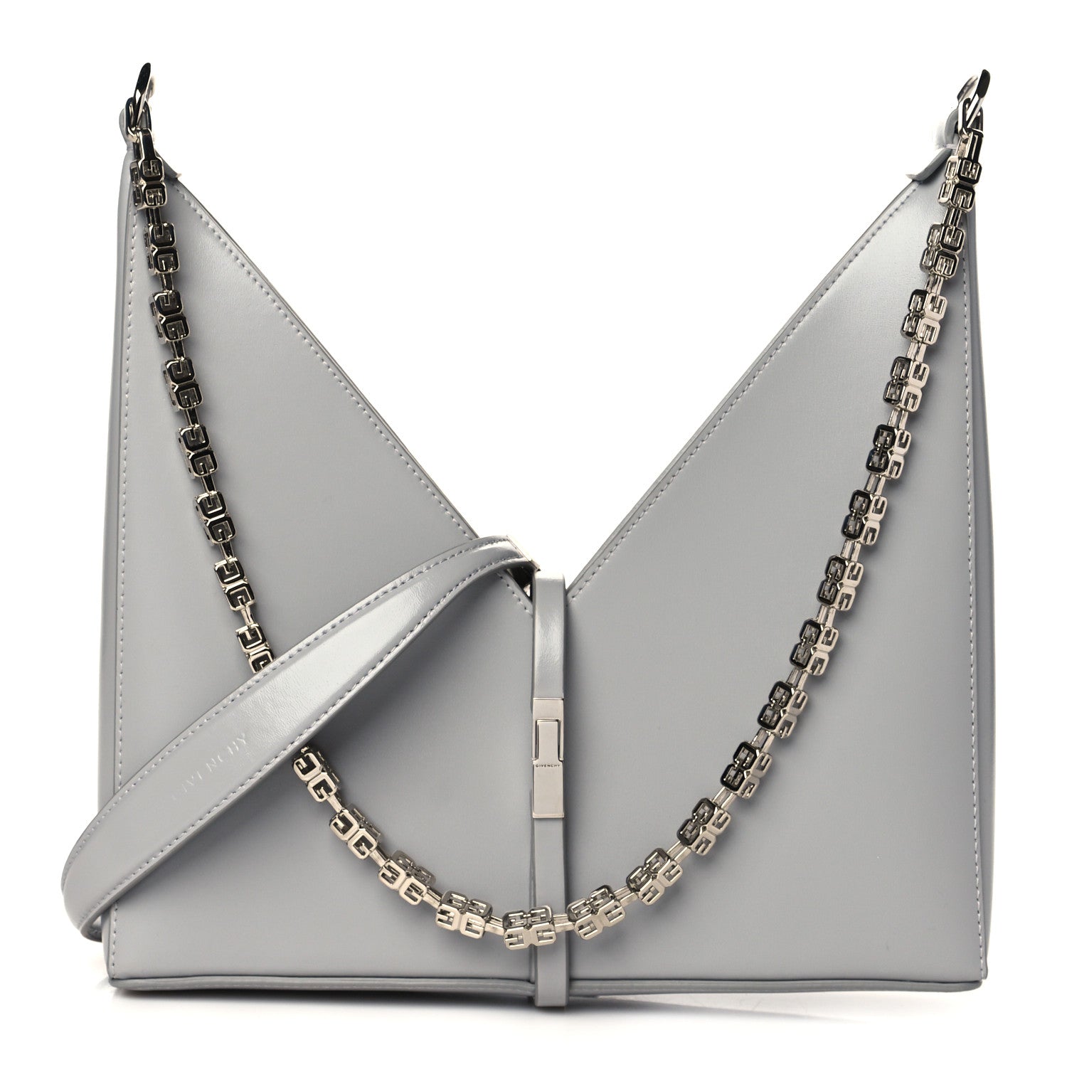 Givenchy Box Calfskin Small Cut Out Shoulder Bag Cloud Grey 2 of 9