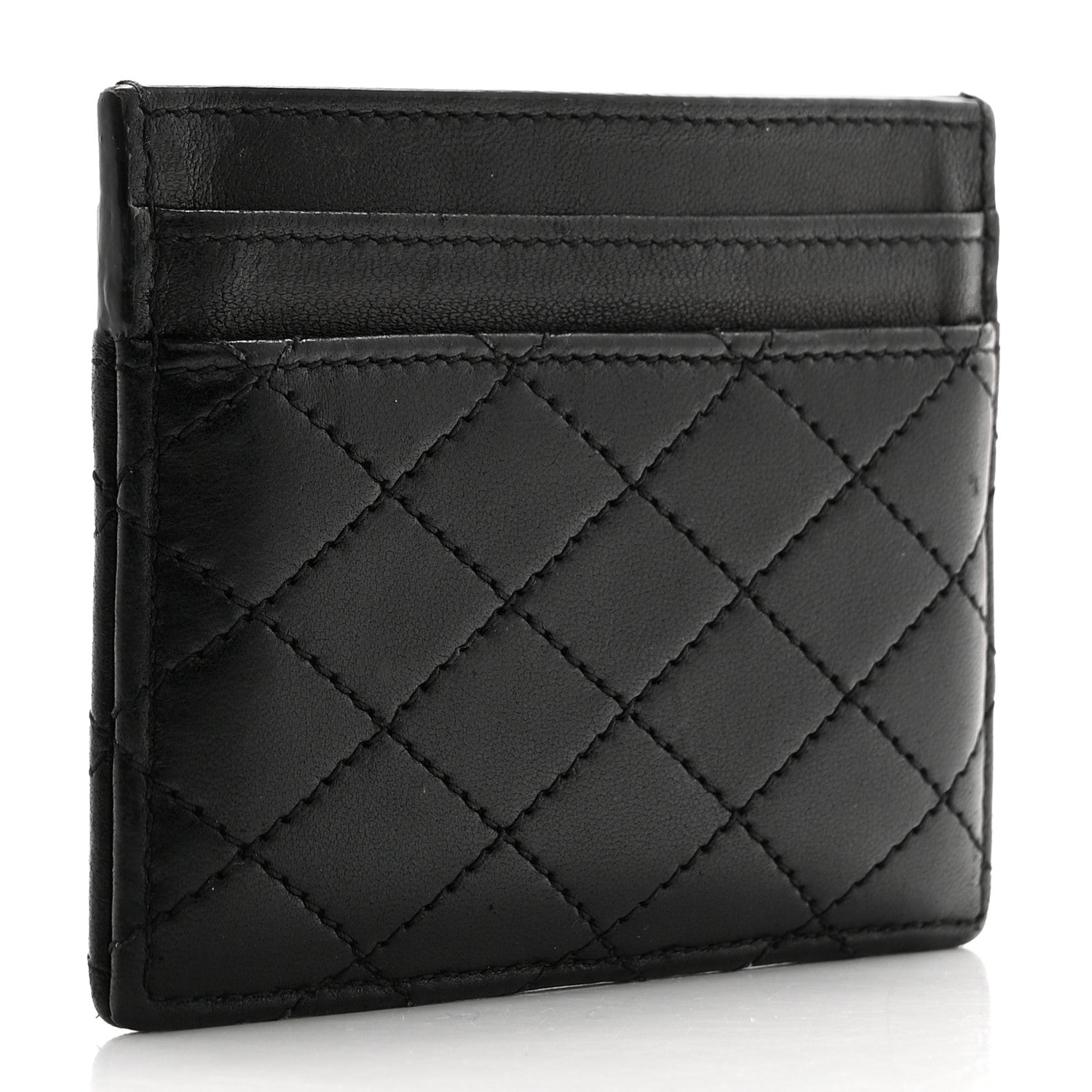 Saint Laurent Lambskin Quilted Gaby Credit Card Case Black 3 of 12