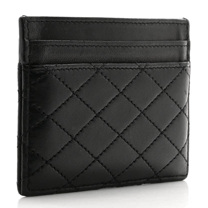 Saint Laurent Lambskin Quilted Gaby Credit Card Case Black 3 of 12