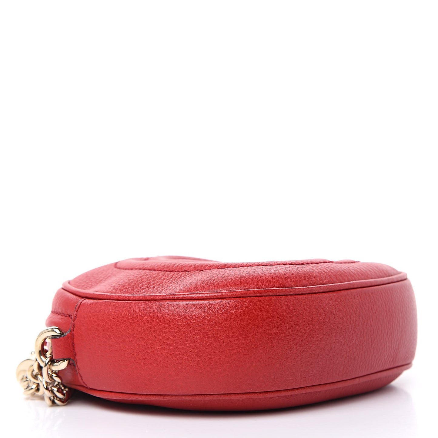 Pebbled Calfskin Mini Soho Chain Bag Tabasco Red