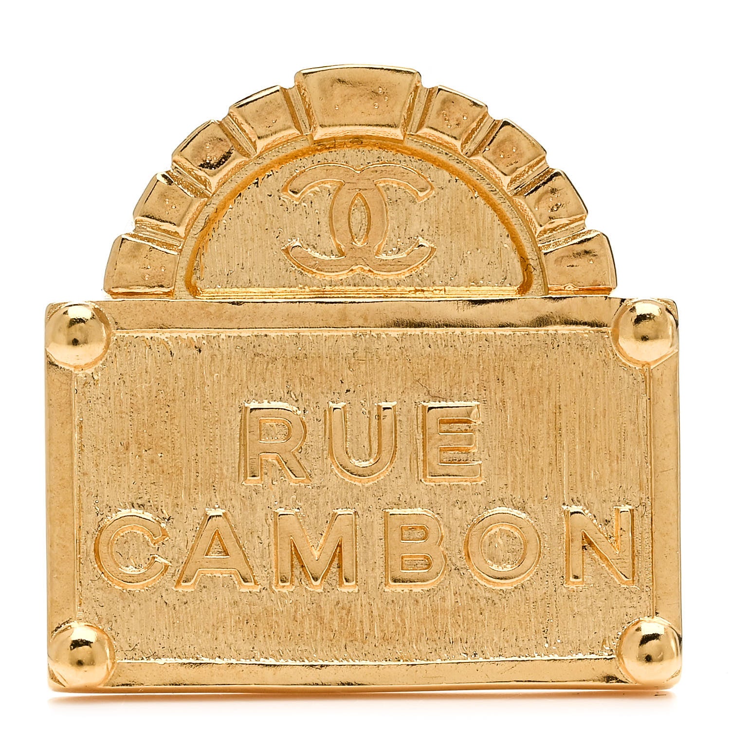 Chanel Metal CC Rue Cambon Brooch Gold 1 of 4