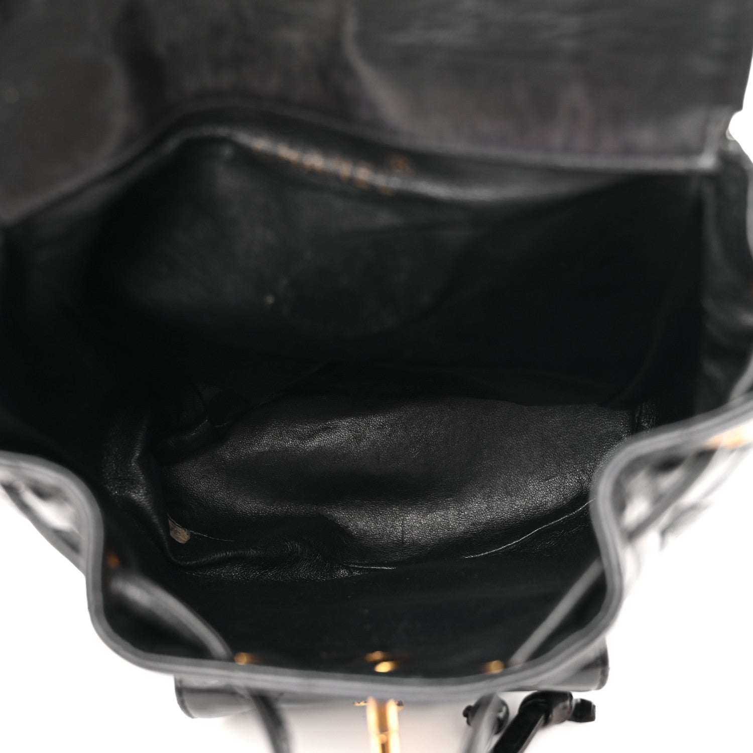 Chanel Lambskin Quilted Drawstring Backpack Black 4 of 15