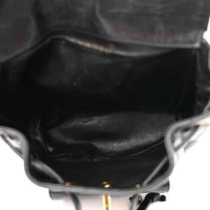Chanel Lambskin Quilted Drawstring Backpack Black 4 of 15