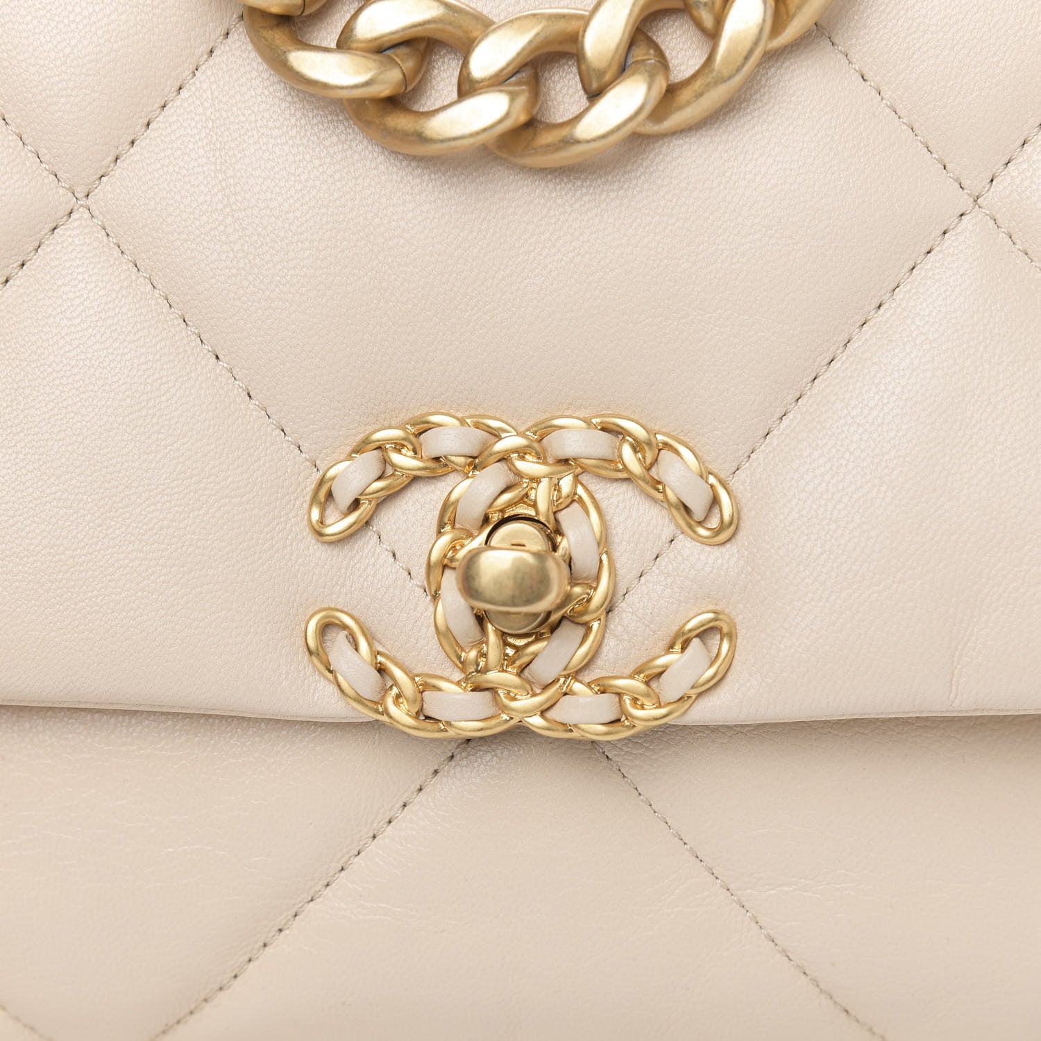 Chanel Goatskin Quilted Medium 19 Flap Beige 10 of 10