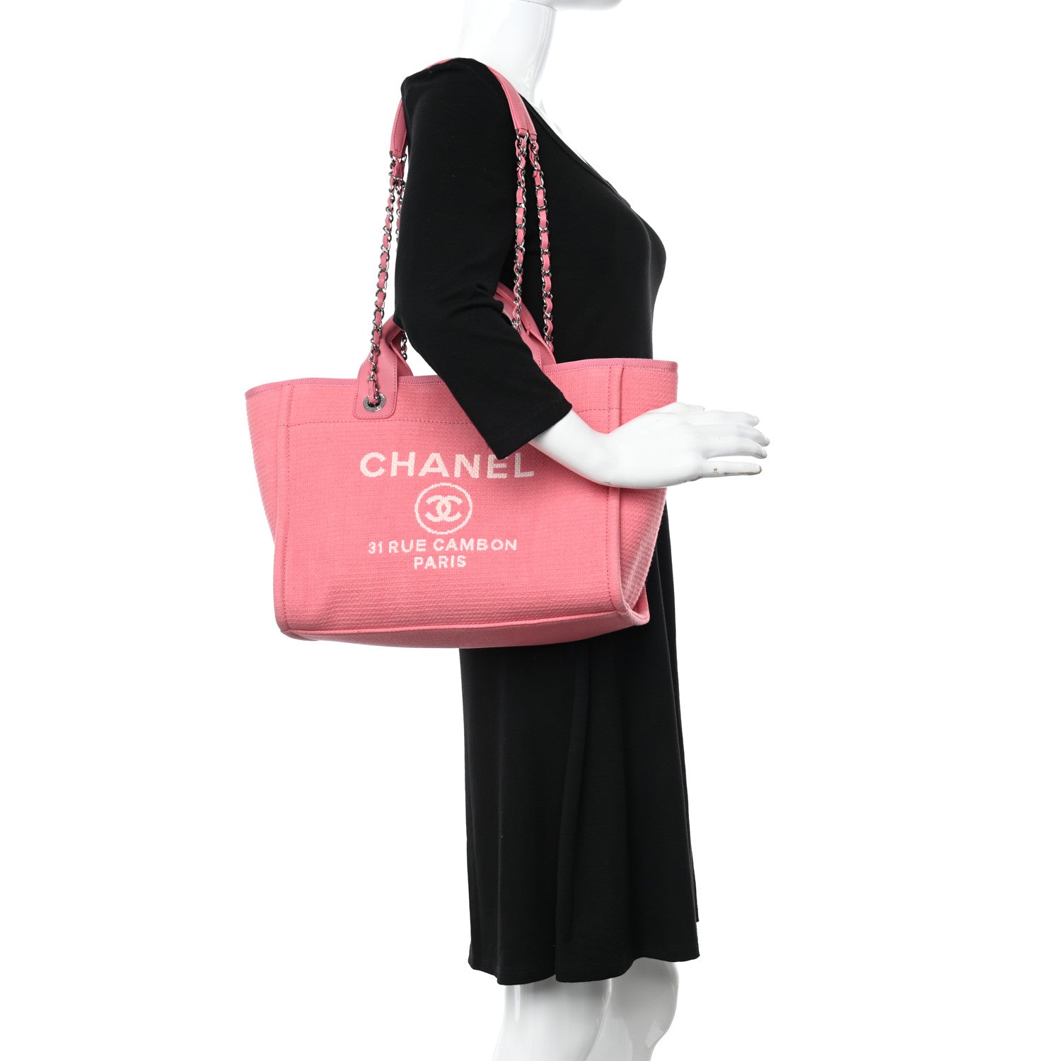 Chanel Mixed Fibers Small Deauville Tote Pink 2 of 11