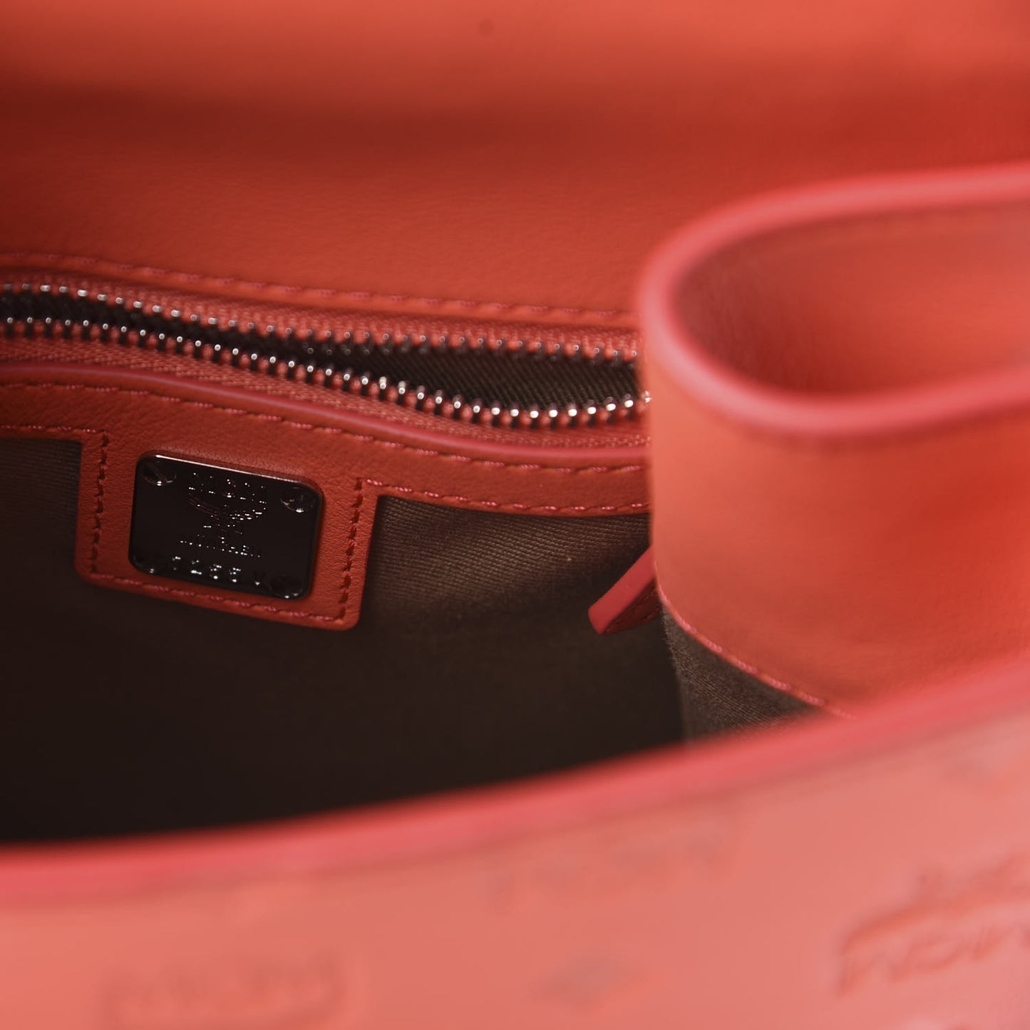 Calfskin Essential Monogram Small Backpack Hot Coral