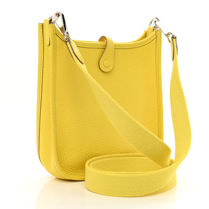 Hermes Taurillon Clemence Evelyne TPM Lime 3 of 11