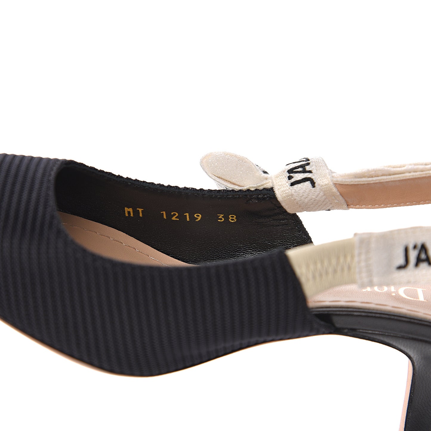 Technical Canvas Ribbon J Adior Slingback 65mm Pumps 38 Black