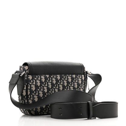 Christian Dior Grained Calfskin Oblique Mini Saddle Messenger Black 3 of 13