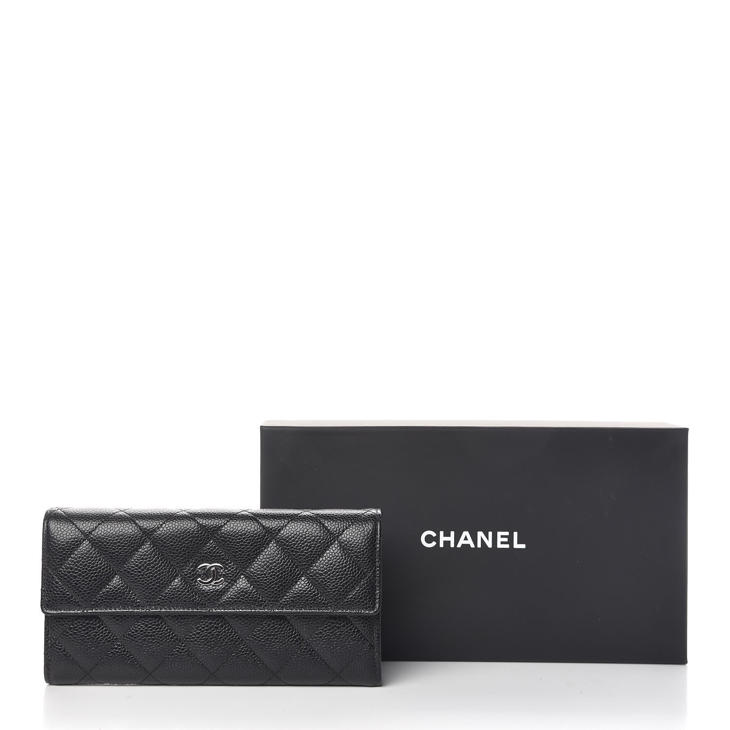 Chanel Caviar Quilted Large Gusset Flap Wallet Black 9 of 9