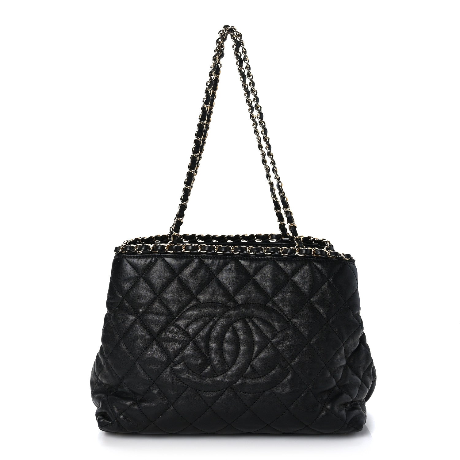 Chanel Calfskin Quilted Small Chain Me Tote Black 1 of 12