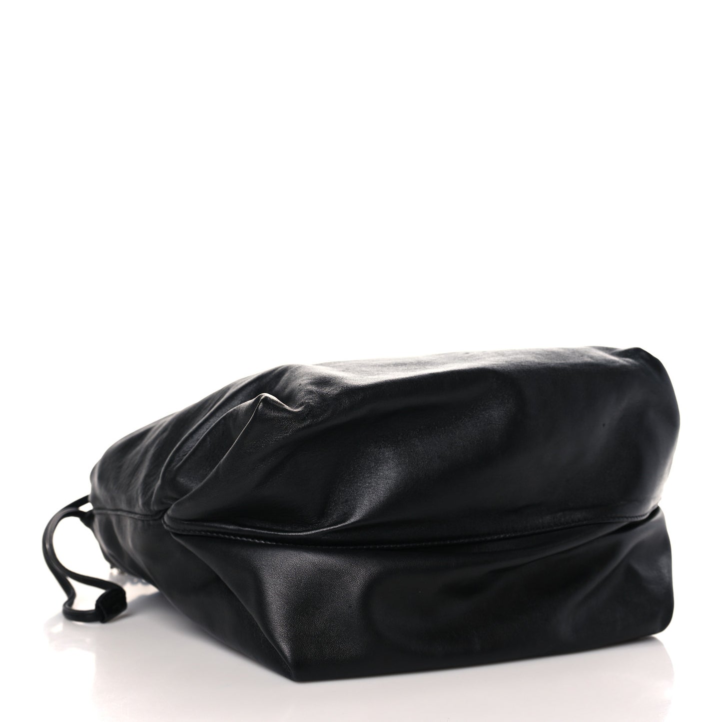 Lambskin Teddy Drawstring Bag Black